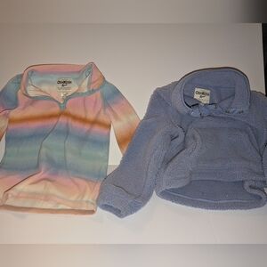 OshKosh B'gosh Kids Pastel Rainbow and Blue Pullover Jackets Bundle of 2